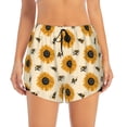thumbnail image 2 of Picia Sunflowers And Bee Pattern Women's 2 in 1 Athletic Running Shorts High Waisted Workout Casual Gym Sweat Shorts with Comfy Liner Zipper Pockets-XX-Large, 2 of 9