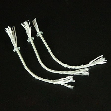 Three Wick Glass - Mr.Garden 1/8 inch Fiberglass Wicks with Glass Holder for Oil Lamps 4.5 Inch Long, Set of 6