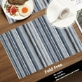 thumbnail image 3 of Art Print Lines Placemats,Boho Motif Ethnicblue Tribal Stripes Washable Linen Table Mats for Kitchen Table Double Insulation Decor Dining Set Indoor Outdoor 12X18 in Set of 4, 3 of 6