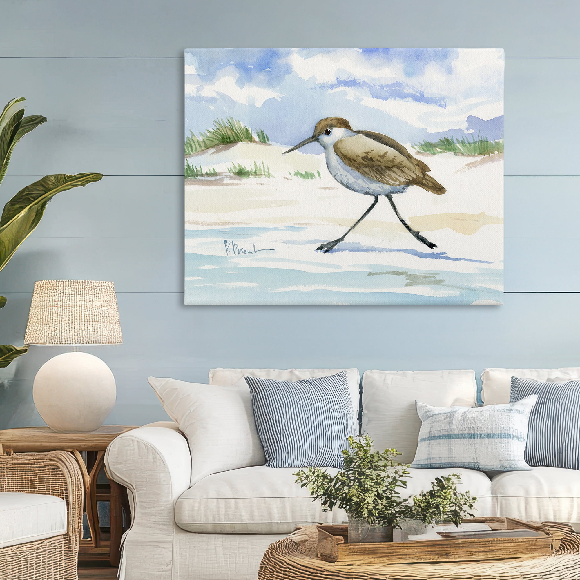 Stupell Industries Inlet Beach Sandpiper Running Canvas Wall Art, design by Paul Brent