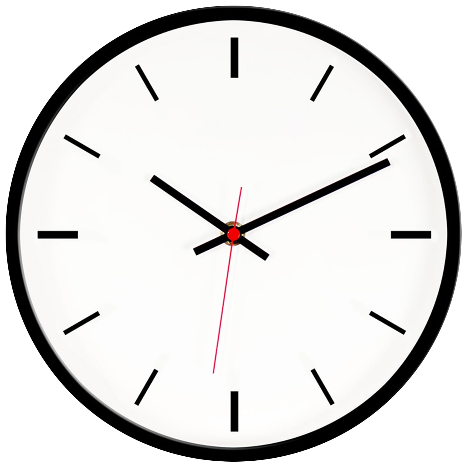 Vauapn Black Wall Clock Silent Non Ticking 10 Inch Quality Quartz Battery Operated Round Easy to Read for Home Office Kitchen Classroom School, Decor Clock