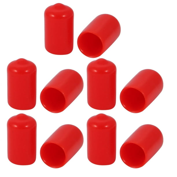 10 Pcs 10mm Inner Dia PVC Vinyl End Cap Bolt Screw Thread Protector Red