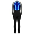 thumbnail image 4 of iiniim Girls Dance Unitard Ice Skating Outfits Long Sleeve Gymnastics Leotard with Yoga Leggings Pants Set Activewear Blue 8, 4 of 7