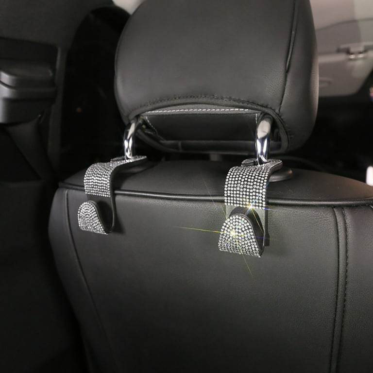 Car Seat Headrest Hooks Universal Car Back Seat Organizer Hanger Storage  Hook Black for Handbag, Purse, Grocery Bags 4-Pack 