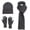 Grey, variant on QASIEATN Women's Relaxed Fit Warmer Set Womens Winter Knit Warm Hat Beanie Long Scarf Screen Gloves Set Caps Neck Scarves for Women Fall Fashion Accessories