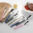 thumbnail image 5 of 304 Stainless Steel Flatware Kit, Colorful Handle Dinner Cutlery, French Style Knife Fork Spoon Set, Household Tableware, Modern Kitchen Utensil Set, Reusable Dining Silverware, Table Setting Kit, 5 of 6