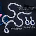 thumbnail image 4 of Dainty Dark Blue Cubic Zircon Baguette Necklace Earrings Women Party Jewelry Set, 4 of 8