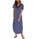 thumbnail image 1 of Vestido de Verano para Mujeres Impreso Manga Corta Cuello de Vuelta, Ocio Y Vestido de Verano Fluido con Mangas, 1 of 6