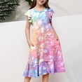 thumbnail image 3 of Robe Fille Enfant Robe Décontractée Robe Fille Anniversaire Robe de Fête Vêtements Bébé Fille Été 8-9 Ans, 3 of 6