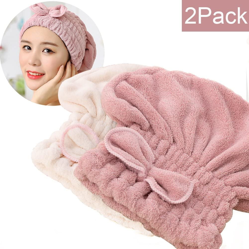 Details about   Quick Drying Hair Absorbent Towel  Turban Wrap Soft Thick Shower  Cap Hat 