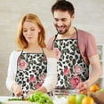 thumbnail image 5 of Pioneer Flower Floral Print Pattern Apron-Garden Aprons for Women with Pockets-Cotton Linen Waterproof Kitchen Cooking Gardening Aprons Adjustable for Kitchen,Cooking,BBQ and Salon 33x27 Inch, 5 of 7