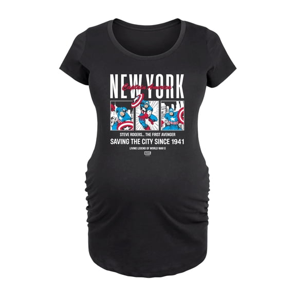 Captain America - New York Comic - Women's Maternity Scoop Neck Graphic T-Shirt