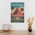 thumbnail image 3 of Pyramid Architecture Wall Art Larco Museum Peru Retro Travel Poster Lima Adobe Gardens Print Poster, 3 of 8