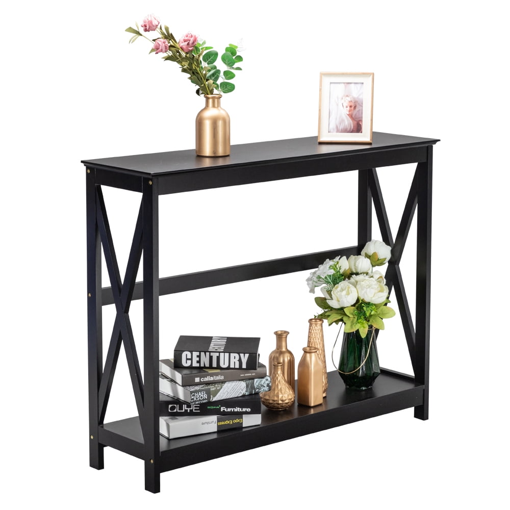 Lowestbest Console Table for Entryway, Side Cross Porch Table, Black Lowestbest Console Table for Entryway, Side Cross Porch Table, Black