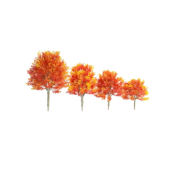 WASHWEPE Maple Tree Model Plastic Orange Model Train Trees 4 Pcs 5.1in