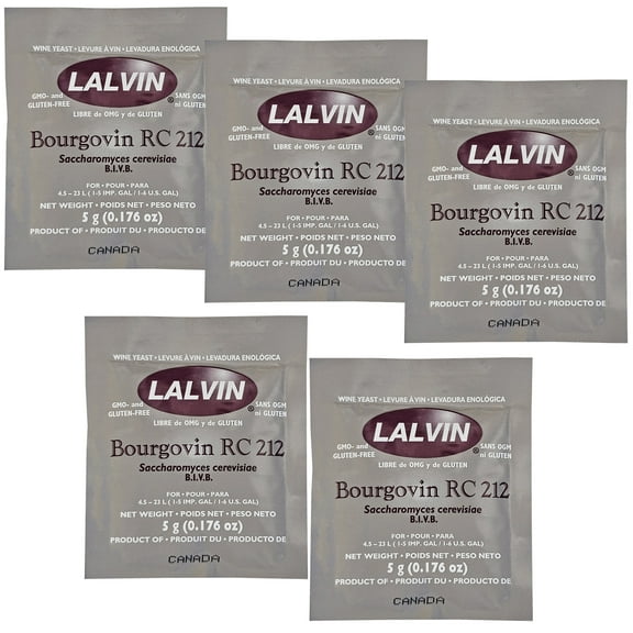 Lalvin Bourgovin RC 212 Wine Yeast, 5 grams - 5-Pack