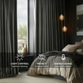 thumbnail image 2 of Half Price Drapes Signature Silver Grey French Pleat Velvet Blackout Curtains(1 Panel), 50WX 120L, 2 of 11