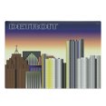 thumbnail image 1 of Detroit Cutting Board, Retro Style Downtown Illustration Metropolis High Rise Buildings Urban Modern Life, Decorative Tempered Glass Cutting and Serving Board, Large Size, Multicolor, by Ambesonne, 1 of 1