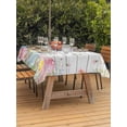 thumbnail image 2 of Easter Outdoor Tablecloth - 60x102 Inch Rectangle Dining Table Cover, Spring Bunny Colorful Eggs Plants Wooden Grain Waterproof Outdoor Table Cloth with Umbrella Hole & Zipper for Picnic/Patio/Party, 2 of 7