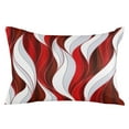 thumbnail image 7 of Abstract Geometric Wave Stripes Outdoor Pillow Covers Set of 2,Decorative Waterproof Throw Pillow Case,Burgundy Red White Gradient Cotton Linen Soft Cozy Cushion Pillowcases, 7 of 7