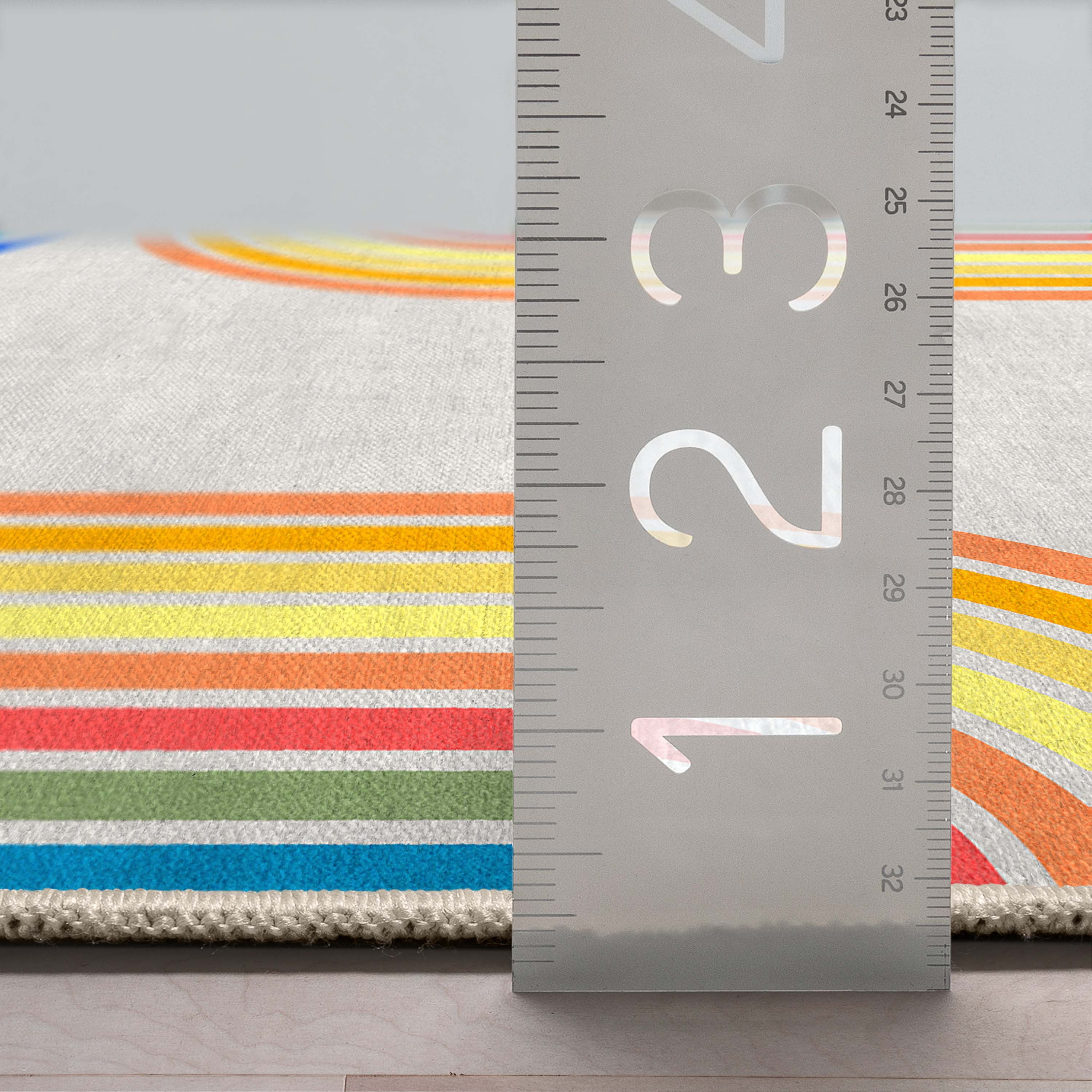 Well Woven Apollo Border Arch Modern Geometric Kids Multi Color Flat Pile Easy to Clean 7'10" x 9'10" Area Rug for Living Room Dining Room Bedroom and Kitchen