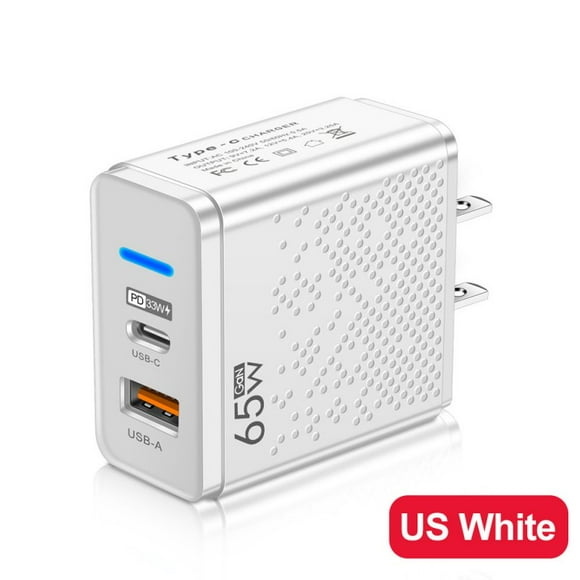 65w Usb Charger Fast Charging Plug Pd Qc 3.0 Type C Charging Adapter Compatible For Iphone Ipad Tablet white US Plug