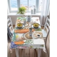 thumbnail image 3 of Spring Easter Rectangle Tablecloth, Rabbits Eggs Botanical Floral Leaf Butterfly Waterproof & StainResistant Tablecloth, Washable Oil-proof Table Cover for Dining/Party/Wedding/Buffet 52x70 In, 3 of 9