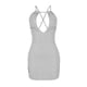 thumbnail image 4 of Mini vestido de falda a la cadera cómodo de Color sólido sin mangas con tirantes de verano para mujer Pompotops  qwe12946, 4 of 5