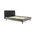 thumbnail image 3 of Allora Modern Wood Queen Platform Bed with Upholstered Headboard in Gray, 3 of 9