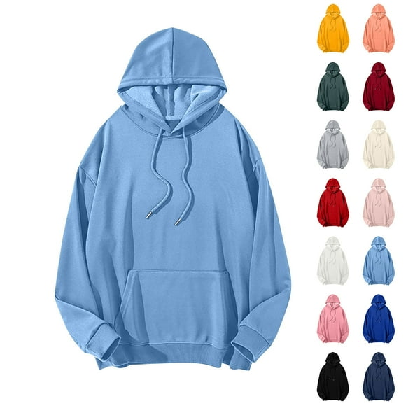 YOIAVAIOY Mens Waffle Sweatshirts Big and Tall Drop Shoulder Hoodie Lightweight Casual Trendy Pullover Sweatshirt with Kangaroo Pocket Light Pink M