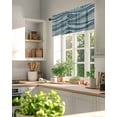 thumbnail image 6 of Blue Green Waves Window Valance Curtain Abstract Stripes Rod Pocket Short Curtain for Living Room, Bedroom & Kitchen Window Decor 54x18in, 6 of 8