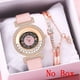 thumbnail image 3 of Pulseras para mujer, regalos para mujer LINJIE Reloj de cuarzo de moda para mujer Reloj con correa de cuero Reloj analógico Conjunto Reloj de aleación, 3 of 5