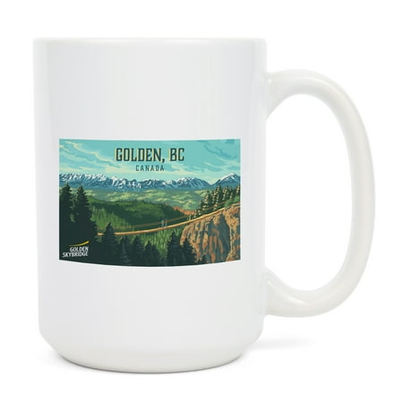 

15 fl oz Ceramic Mug Golden British Columbia Canada Golden Skybridge Horizontal Dishwasher & Microwave Safe