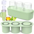 thumbnail image 1 of Bandeja para cubitos de hielo Ukulork, cilíndrica hueca de silicona con tapa, 3 unidades, 1 of 7