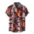 thumbnail image 1 of Pompotops Chemise Décontractée en Coton et Lin pour Hommes, Cardigan à Manches Courtes, Chemise à Col, Blouse en Solde, 1 of 8
