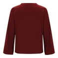 thumbnail image 6 of Scyoekwg Casual Long Sleeve Shirts for Women Crewneck Raglan Sleeve Elegant Shirts Fashion Loose Fall Clothes Solid Color Dressy Blouses Vintage Blouses(Wine,L), 6 of 8