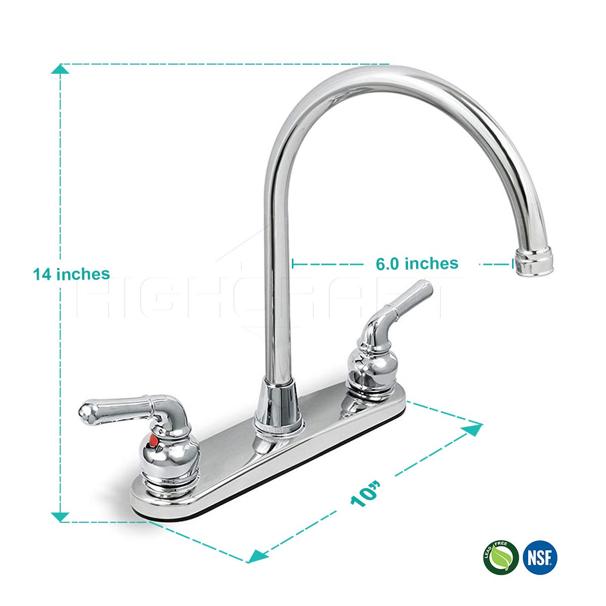 Everflow Lead Free Two-Handle Kitchen Faucet with Spray photo 5