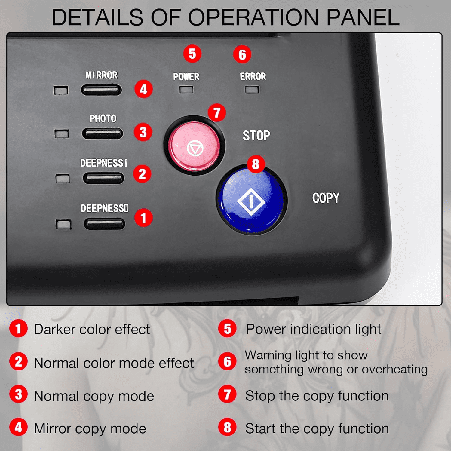 ARDIKAMA Black Tattoo Transfer Copier Printer Machine Thermal Stencil Paper Maker with 20 Free Transfer Paper