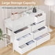 thumbnail image 5 of Blanca 10-cajón cómoda: mesa de TV & entertainment center, fabric almacenamiento cómoda para dormitorio, hallway, nursery, closets, steel frame con wood top, 5 of 5