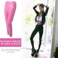 thumbnail image 5 of 1Pc Leather Leggings High Waist Pants Women Elastic Tights Fashion Pants, 5 of 7