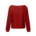 thumbnail image 3 of Innerwin Pull d'Hiver Chaud pour Femmes, Pull Thermique Uni, Rouge 3TG, 3 of 6
