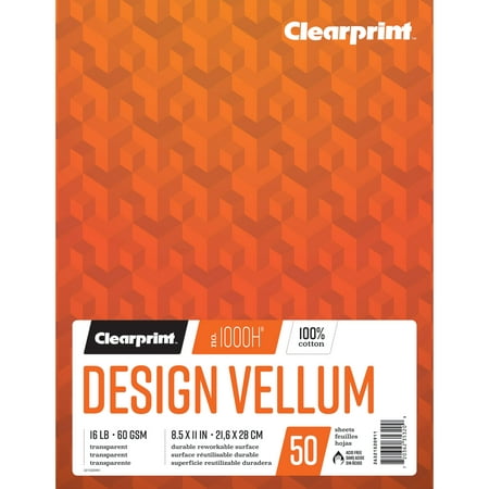 Clearprint Design Vellum Pad, 4x4 Grid, 8.5in x 11in