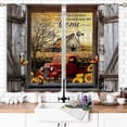 thumbnail image 2 of Farmhouse Truck Sunflower Kitchen Curtains Rod Pocket Country Rustic Old Barn Door Small Short Cafe Tier Curtains Bathroom Wooden Window Drapes Treatment Home Decor (27.5W X 36L Inch 2 Panel), 2 of 6