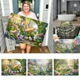 thumbnail image 4 of Binwennn Easter Bunny Pattern Soft Velvet Carpet Festive Atmosphere Cute Decoration A Must Have Carpet For A Warm Home 40X60CM A5 5by7 Area Rug Men Throw Blanket Fuzzy Rugs for Kids Room Warm Blanket, 4 of 4
