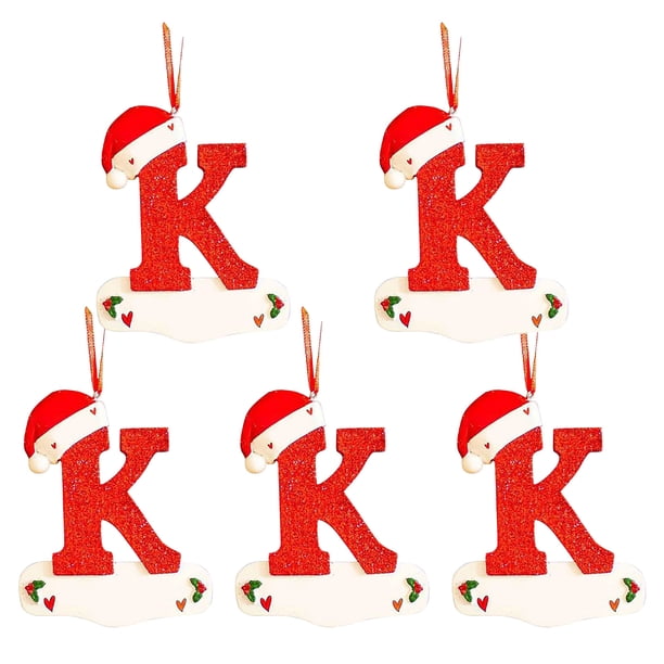 Fiudx Colgante de Letra Navideña, Diseño de Nombre Personalizado para Escribir, Decoración Navideña Acrílica Festiva para Árbol de Navidad, Regalo Significativo para Familiares y Amigos, Juego de 5 P