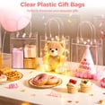thumbnail image 3 of 50 Pcs Clear Plastic Gift Bags, 5.9 x 6.3 x 2.8 in PVC Party Favor Bags with Handles & Snap Buttons, Reusable Waterproof Goodie Tote Pouches for Birthday, Valentine's Day & Wedding Gift Wrapping, 3 of 6