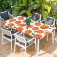 thumbnail image 2 of Thanksgiving Table Cloths for 3 Foot Rectangle Tables, Fall Orange Pumpkin Green Maple Leaves Patio Waterproof Elastic Fitted Tablecloths, Washable Rectangular Table Cover for Camping, 2 of 8