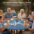 thumbnail image 3 of Round Outdoor Tablecloth with Umbrella Hole and Zipper, Vintage Indigo Blue Starfish Tablecloth with Elastic Waterproof, Summer Coastal Beach Marine Life Patio Table Covers for 36" - 44" Pool Tables, 3 of 9