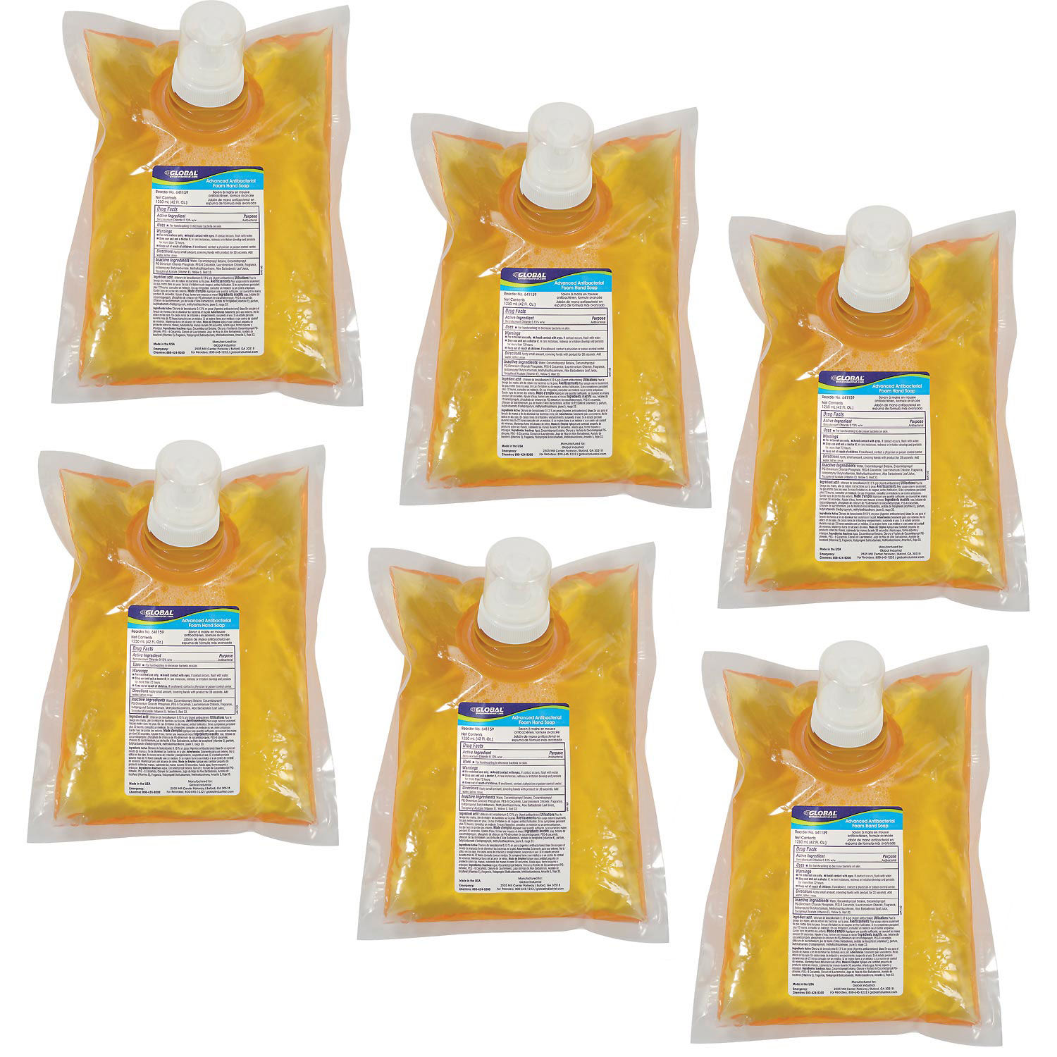 Advanced Antibacterial Foam Hand Soap 1250ml Refill, 6 Refills/Case