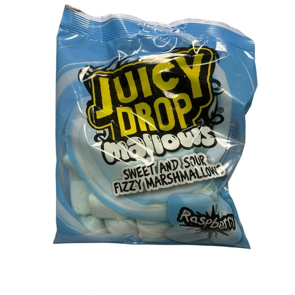 Juicy Drop Mallows Sweet and Sour Fizzy Raspberry 100G
